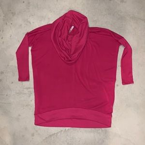 Comfy Magenta Pink Cowl Neck Sweater Picker Tunic L